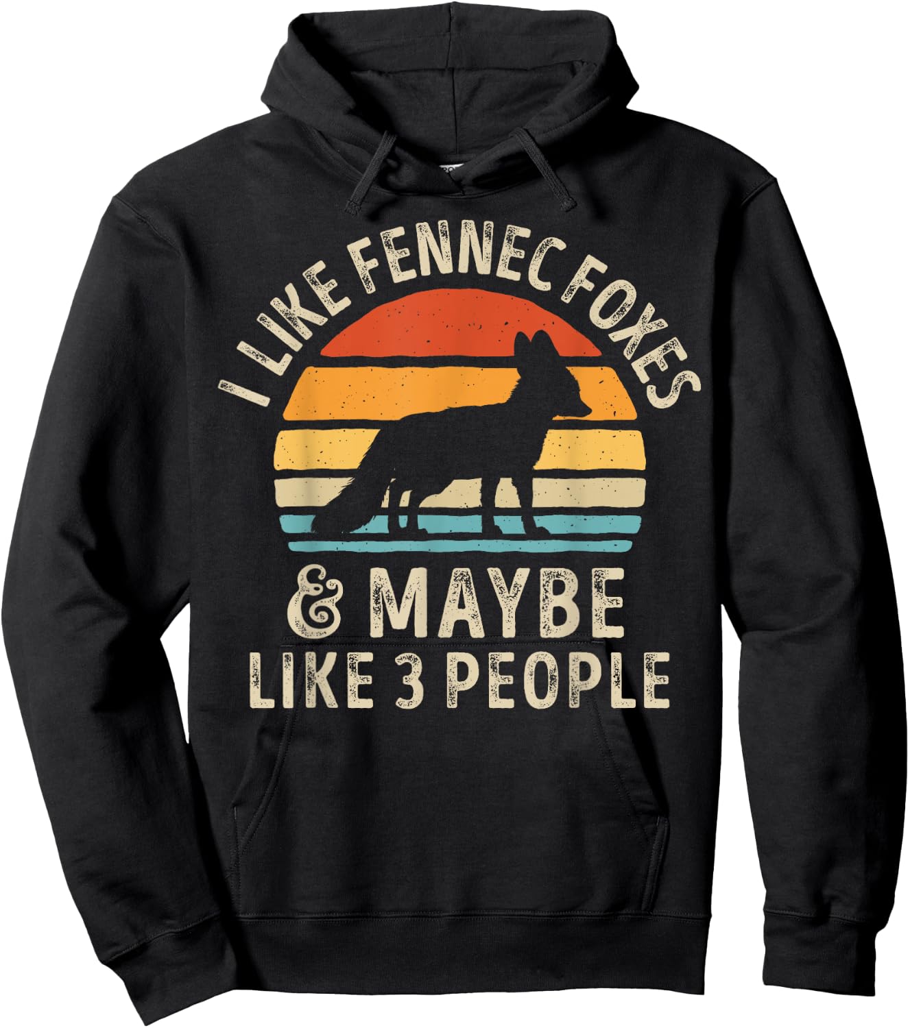 I Like Fennec Foxes and Maybe 3 People Funny Fox Lover Retro Hoodie - Hoodie | Black