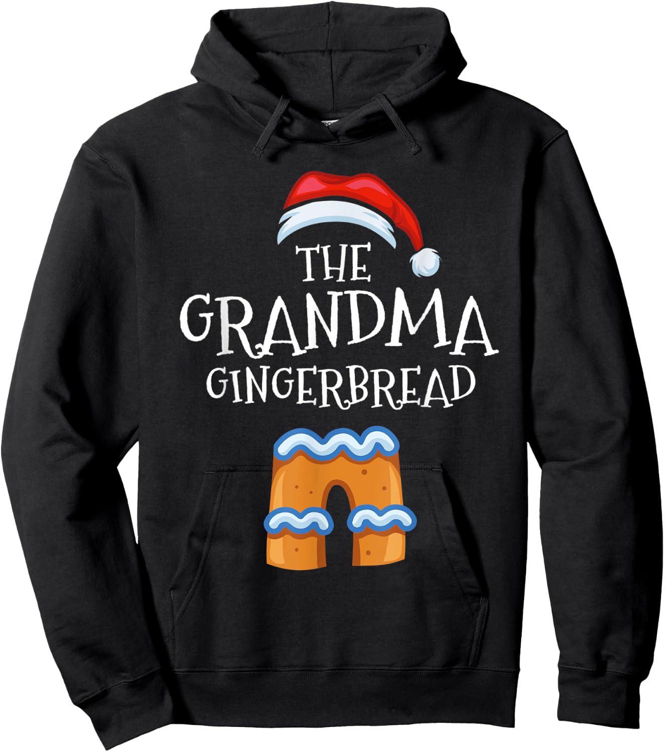 Grandma Gingerbread Family Matching Group Christmas Gift Hoodie - Hoodie | Black