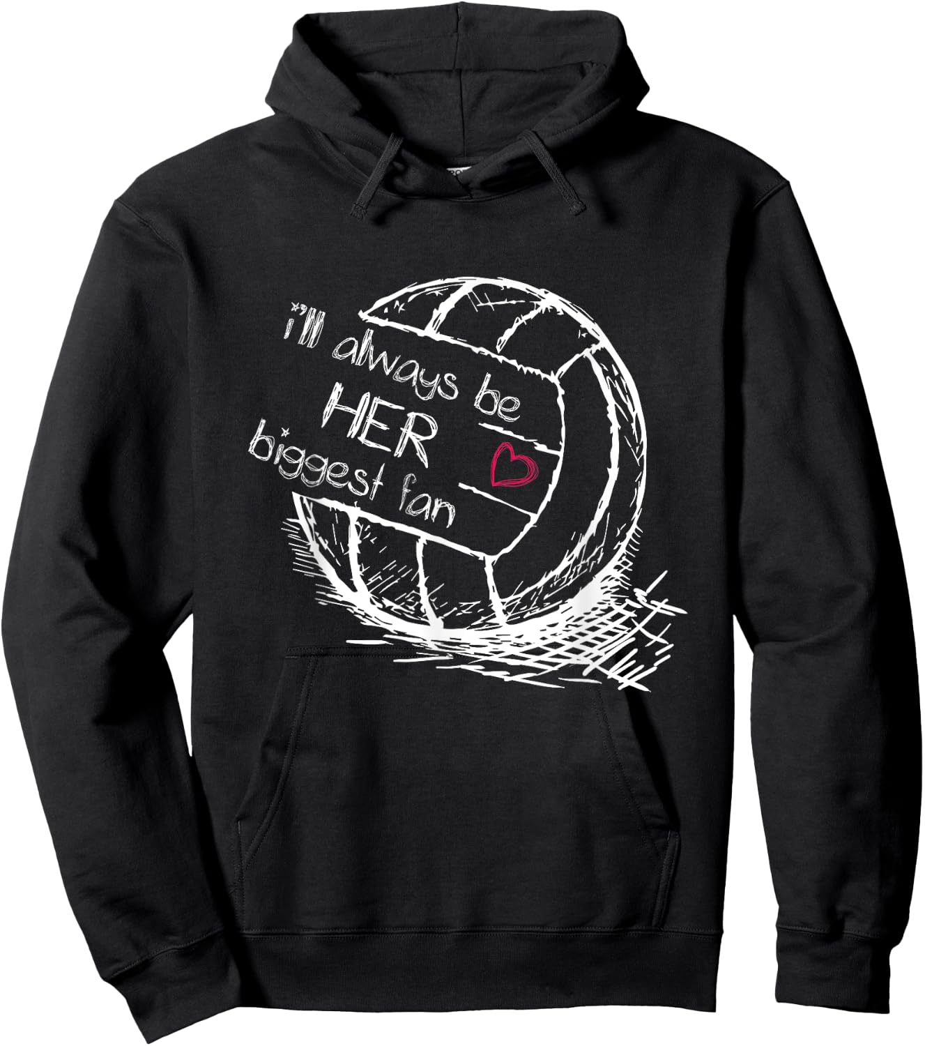 I'll Always Be Her Biggest Fan - Volleyball - Proud Mom Dad Hoodie - Hoodie | Black