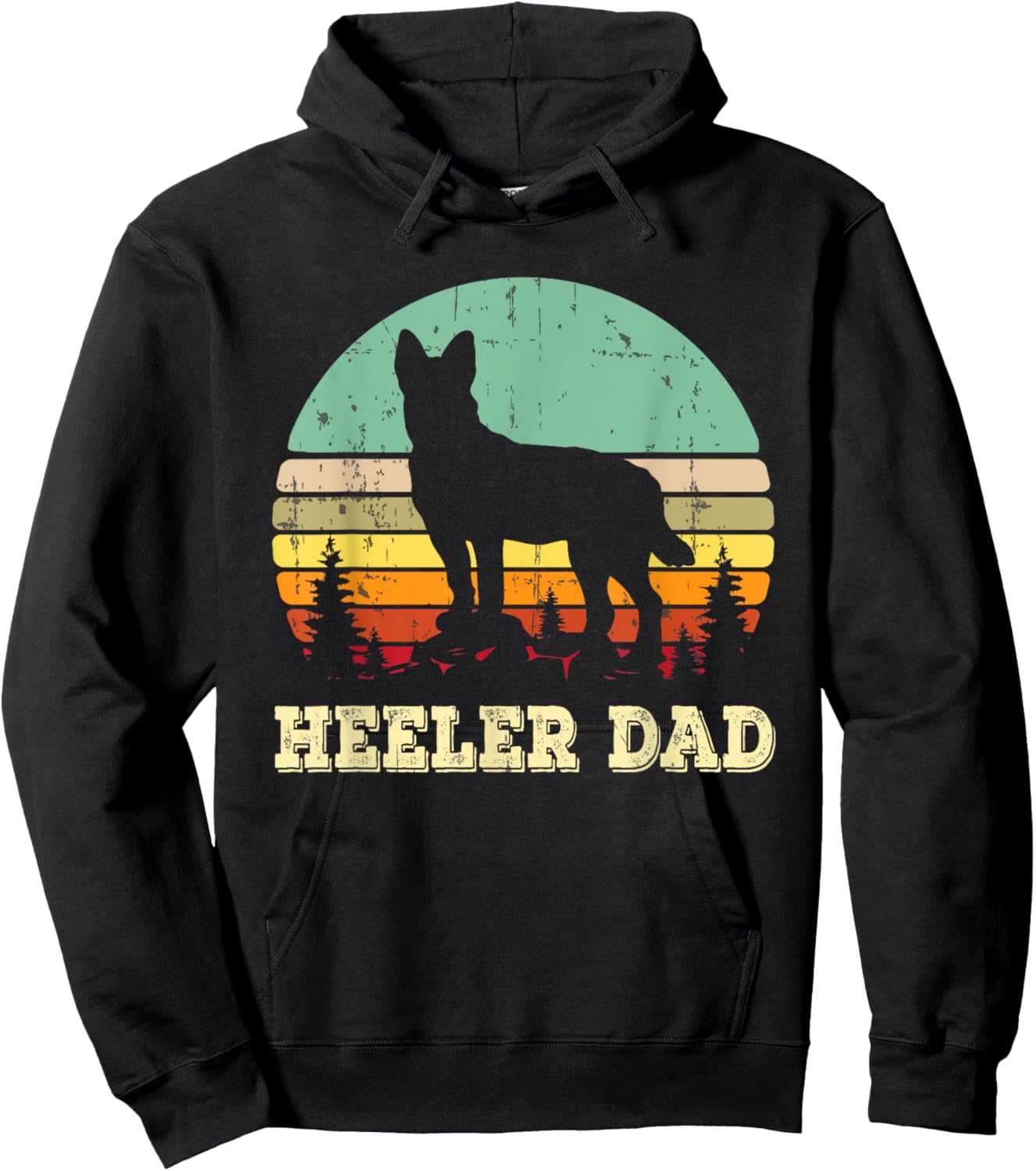 Australian Cattle Dog Red Blue Pet Heeler Dad Cute Gift Hoodie - Hoodie | Black