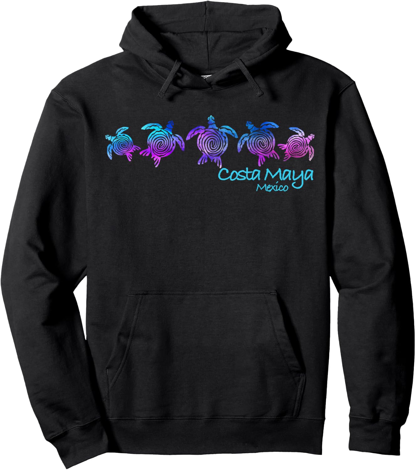 Costa Maya Beach Design / Tribal Turtle Gift Hoodie - Hoodie | Black