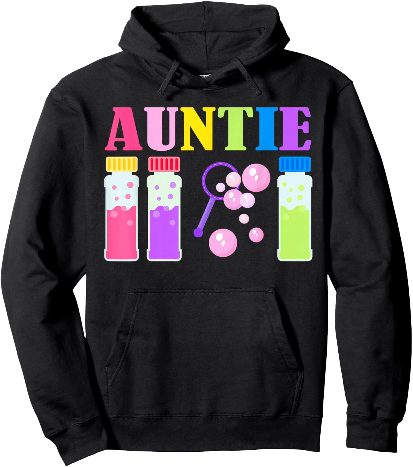Auntie Wands Bubble Themed Birthday Family Party Matching Hoodie - Hoodie | Black
