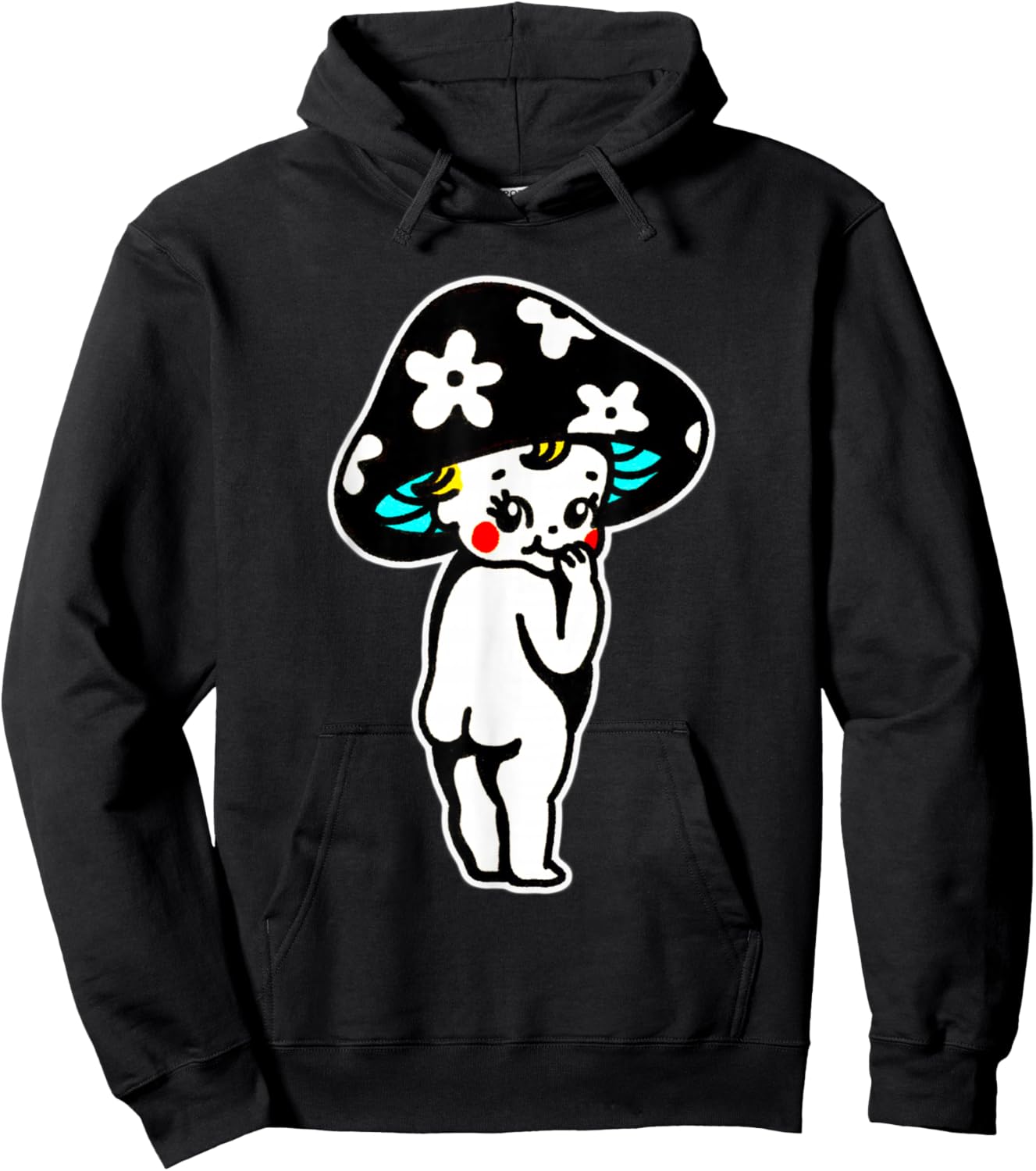Cute Kewpie Baby Mushroom Hoodie - Hoodie | Black