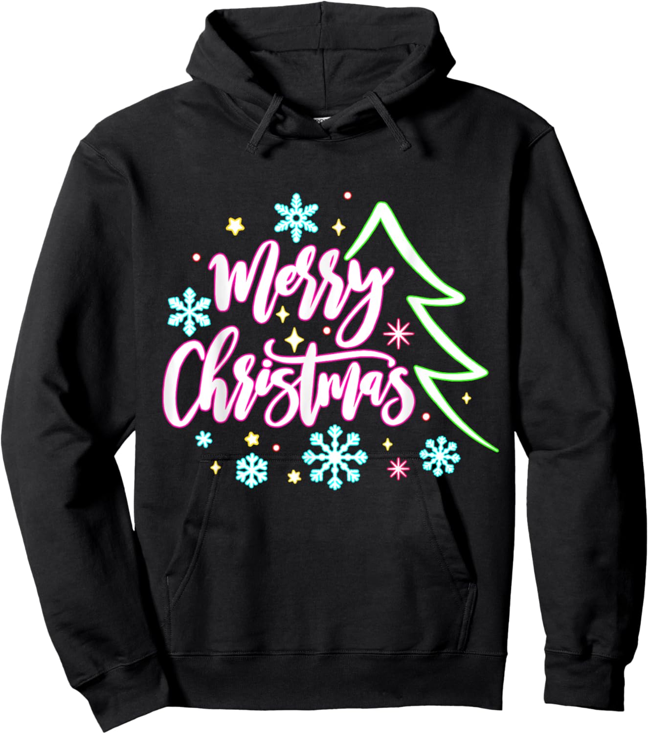 Merry Christmas And Bright Christmas Xmas Women Men Family Hoodie - Hoodie | Black