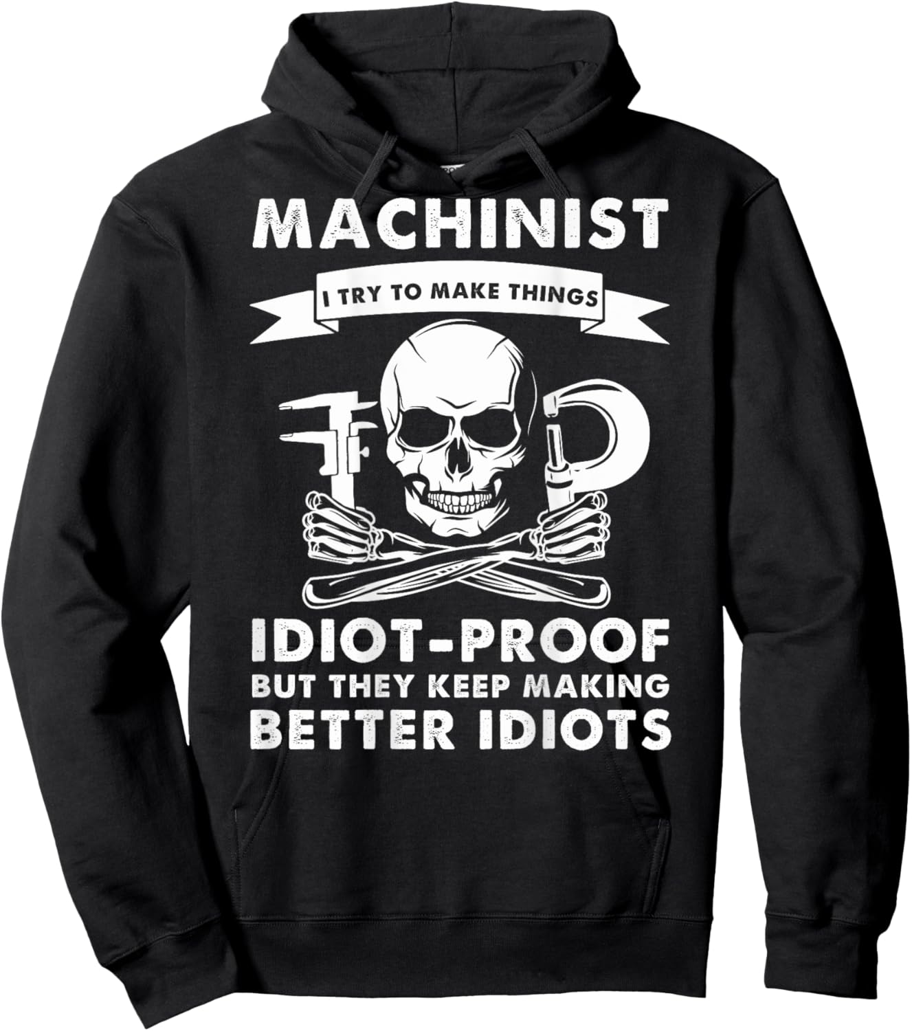 Funny Machinist Idea For Dad CNC Machine Operator (On Back) Hoodie - Hoodie | Black