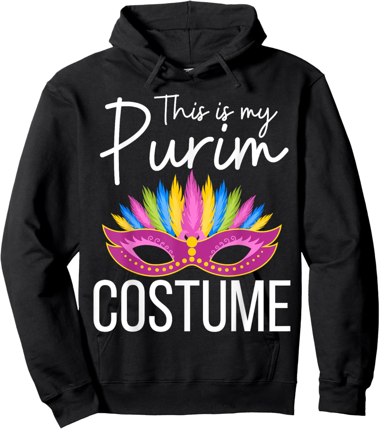 This is My Purim Costume Kids Men Women Jewish Purim Hoodie - Hoodie | Black