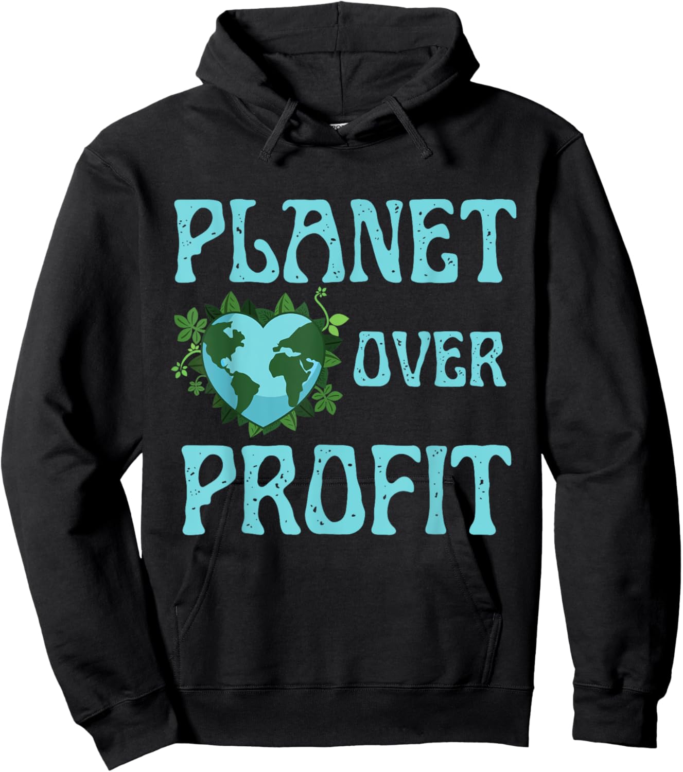 Planet Over Profit Climate Change Earth Day Global Warming Hoodie - Hoodie | Black