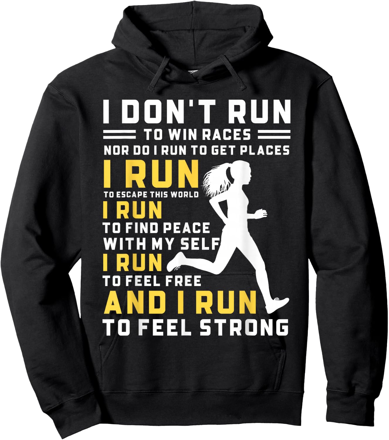 I Don't Run To Win Races Funny Running Women Runners Hoodie - Hoodie | Black