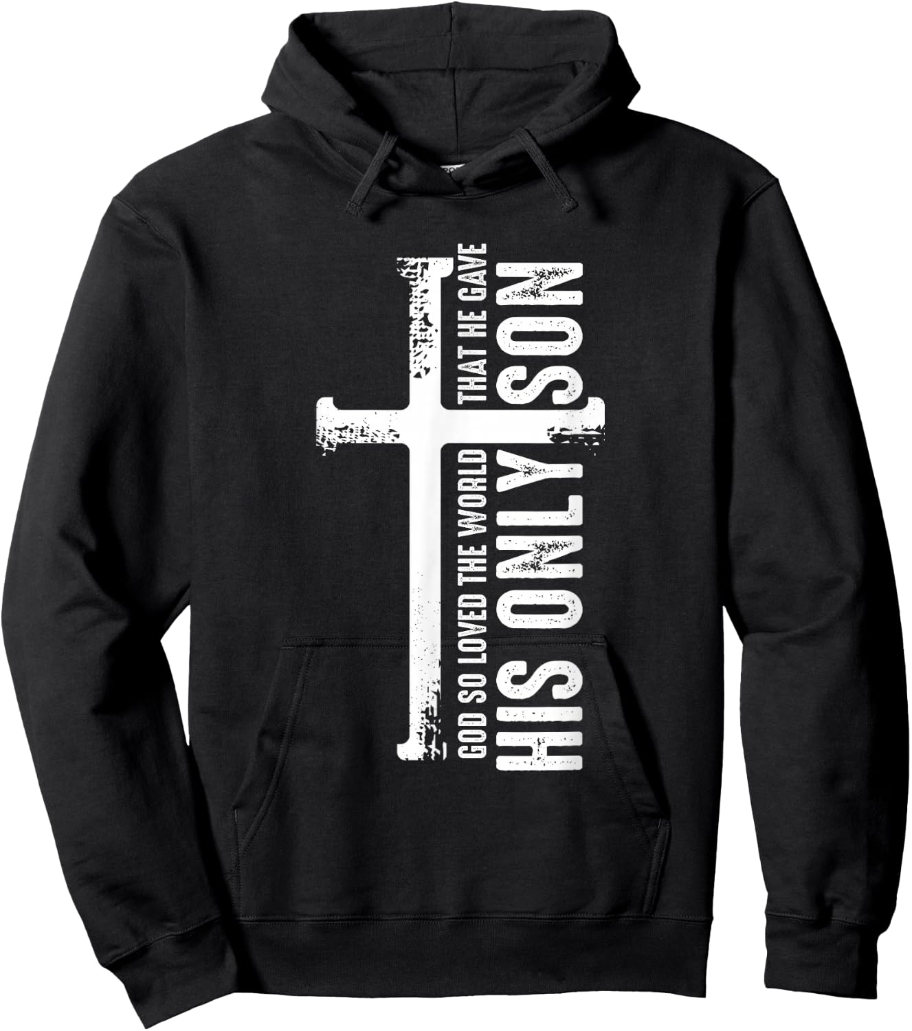 Christian Cross Bible Verse Scripture Faith Hoodie - Hoodie | Black