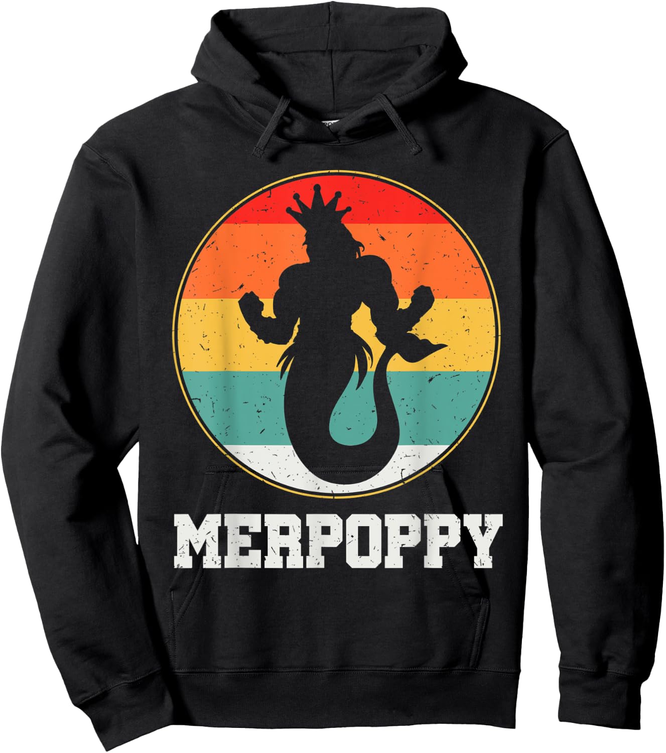 Merpoppy Security Merman Mermaid Grandpa Fish Grandfather Hoodie - Hoodie | Black