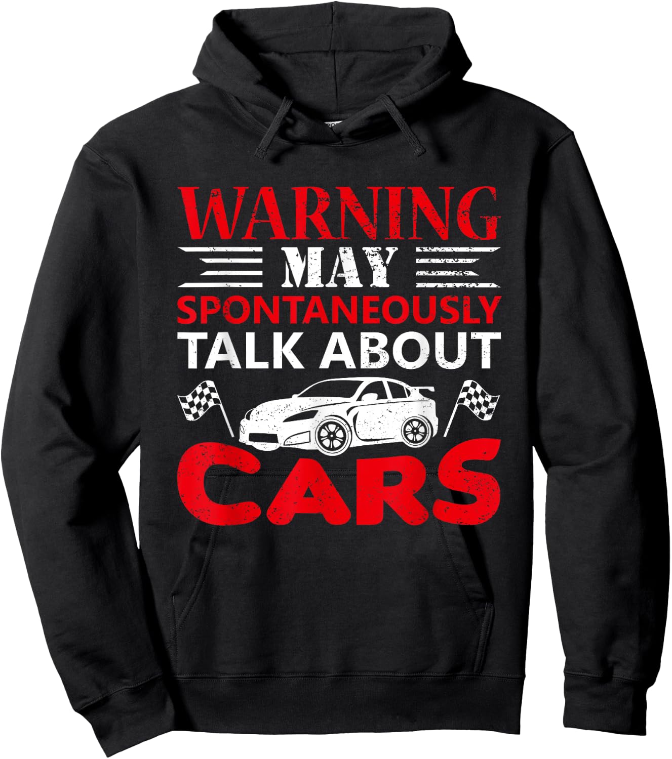 Warning May Spontaneously Start Talking About Cars Hoodie - Hoodie | Black