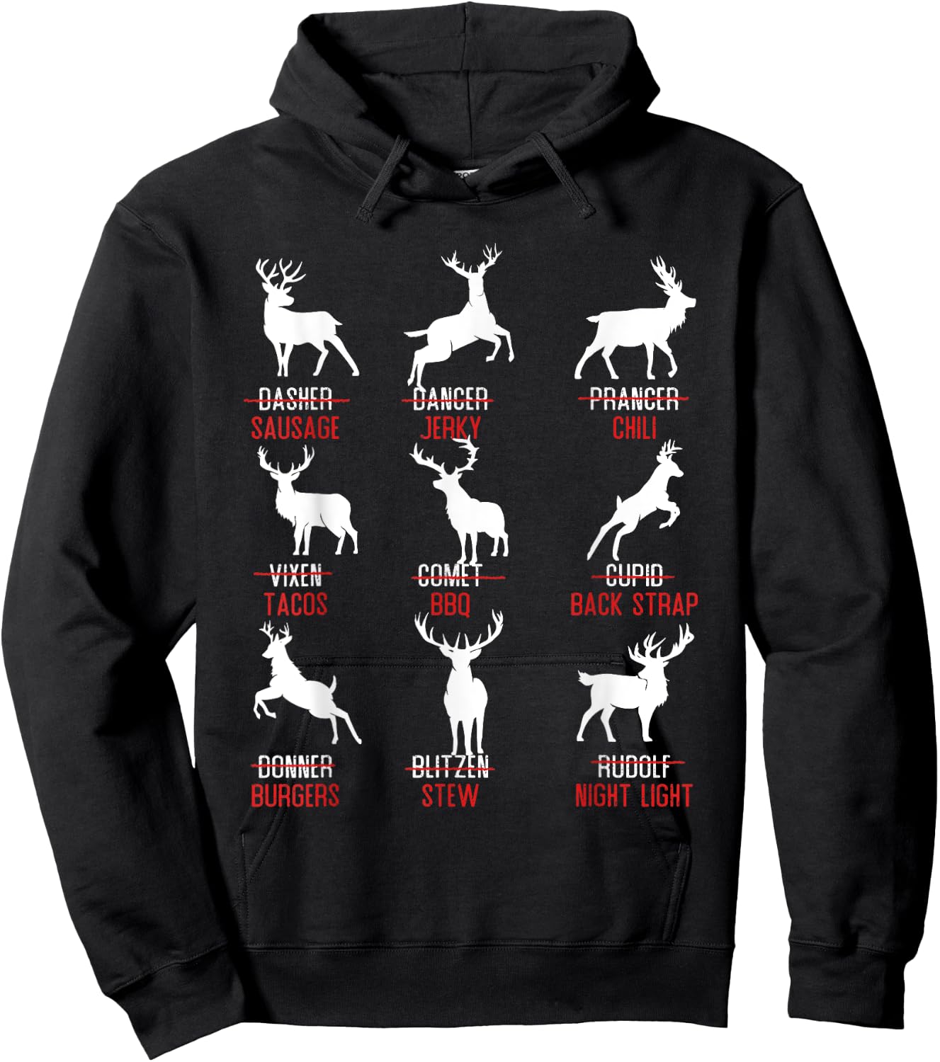 Funny Deer Design - Hunters All Of Santa's Reindeer Classic Hoodie - Hoodie | Black