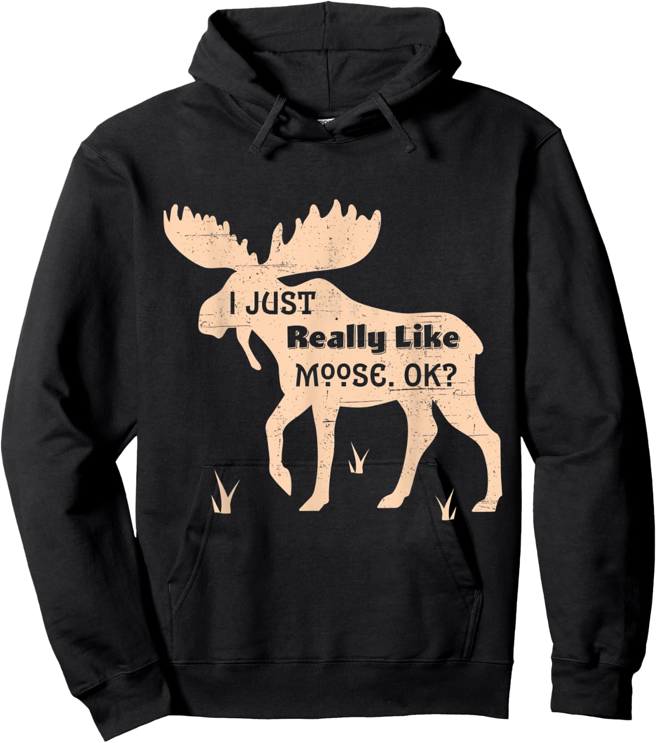 I Just Really Like Moose OK Bogg Silhouette T Shirt Gift Hoodie - Hoodie | Black