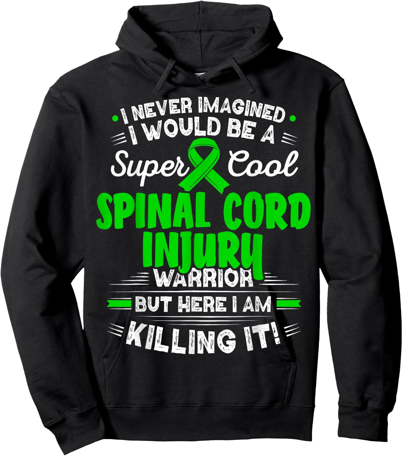 Cool Spinal Cord Injury Warrior Spinal Cord Injury Awareness Hoodie - Hoodie | Black