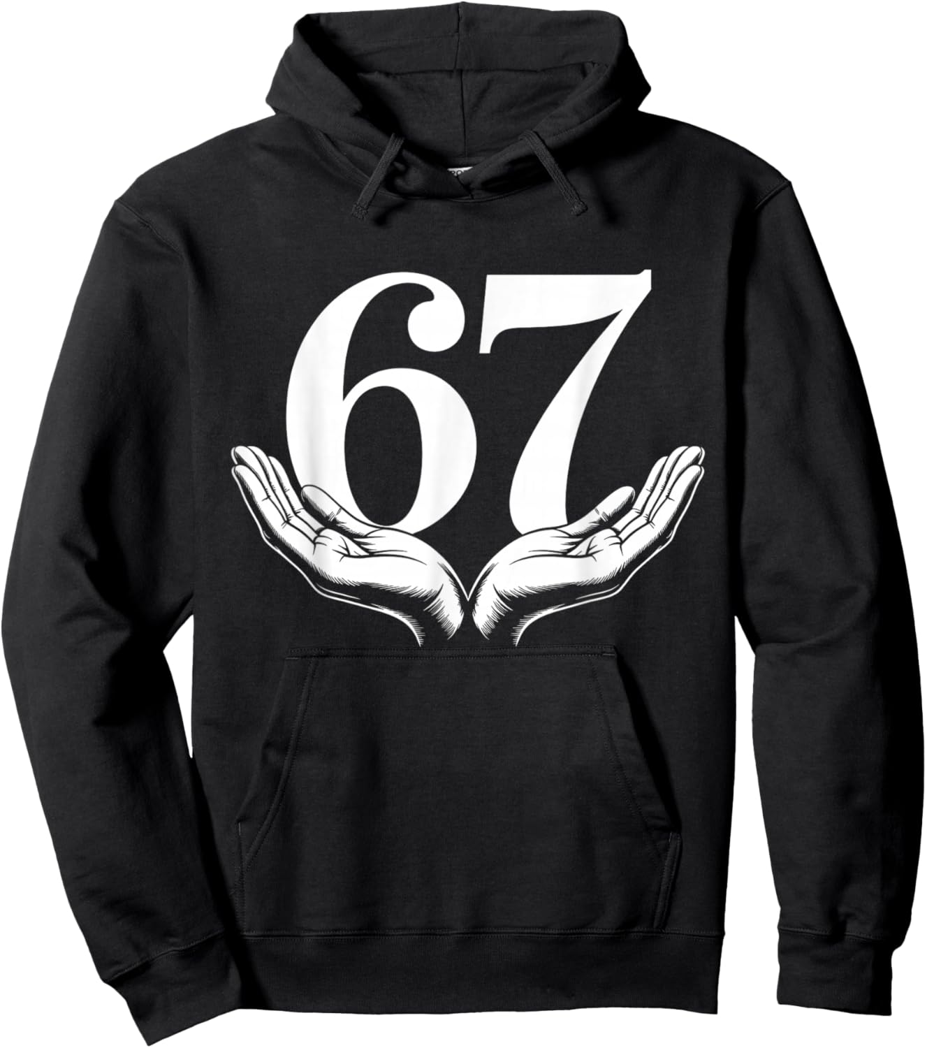 Funny Six Seven 6 7 Meme Gen Alpha Slang Hoodie - Hoodie | Black