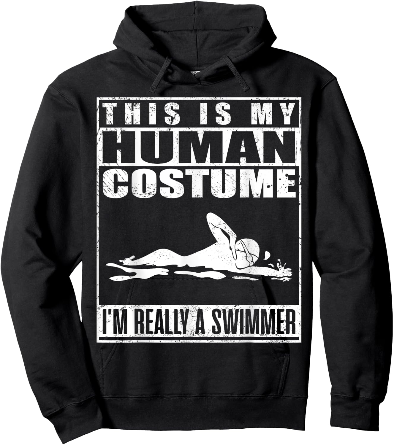 This Is My Human Costume I'm A Swimmer Halloween Hoodie - Hoodie | Black