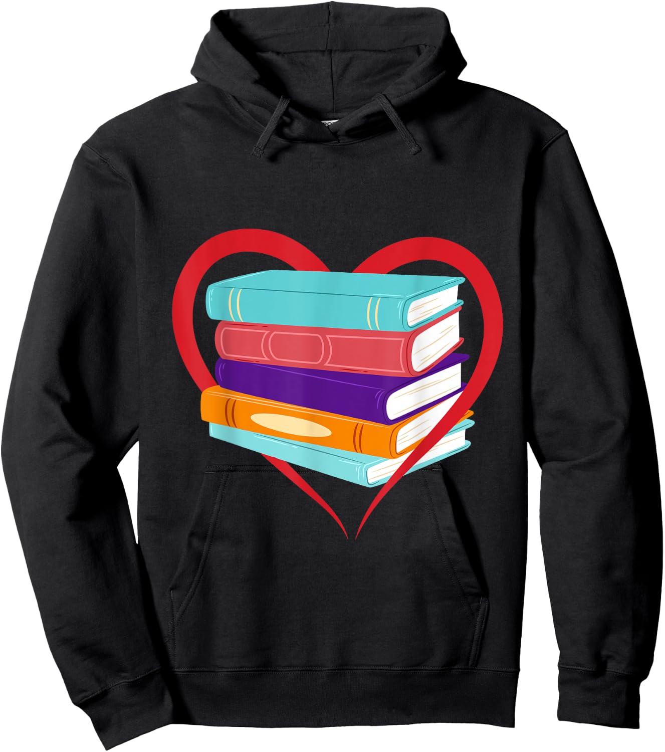 I Love Reading Book Heart Love Books Gift Library Hoodie - Hoodie | Black