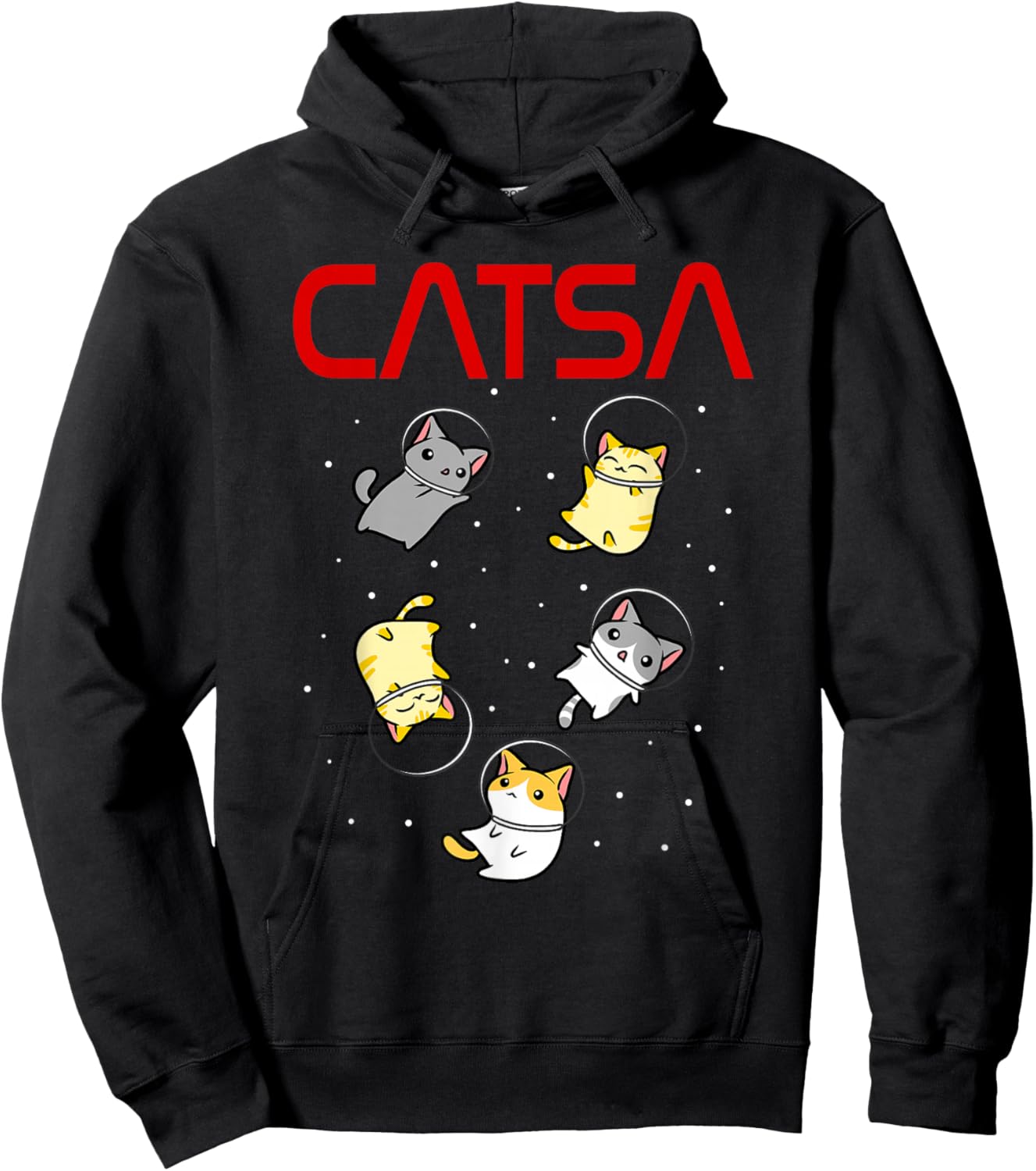 Funny Space Astronaut Cat Gifts Men Women Kids Cats Space Hoodie - Hoodie | Black