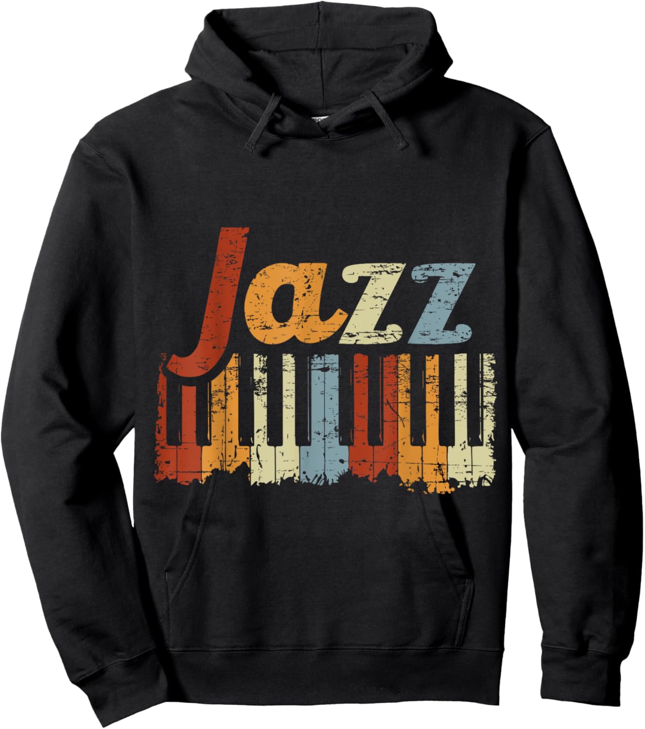Vintage Piano Musical Instrument Jazz Piano Keys Piano Hoodie - Hoodie | Black