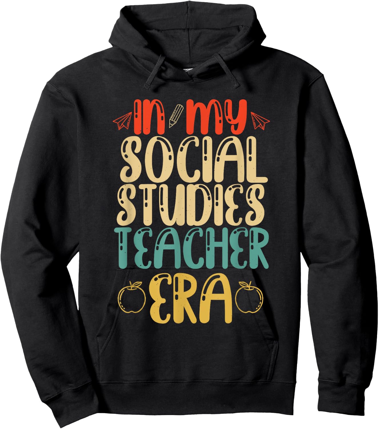 In My Social Studies Teachers Era Vintage Back To School Hoodie - Hoodie | Black
