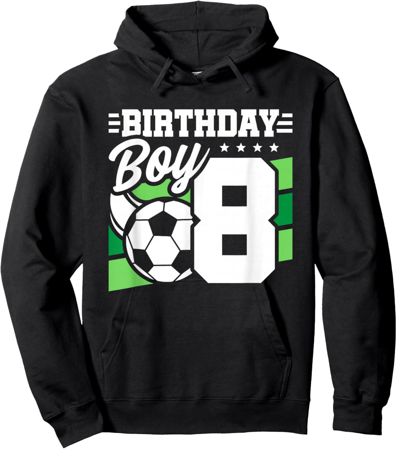 Soccer Birthday Party - 8 Year Old Boy - 8th Birthday Hoodie - Hoodie | Black