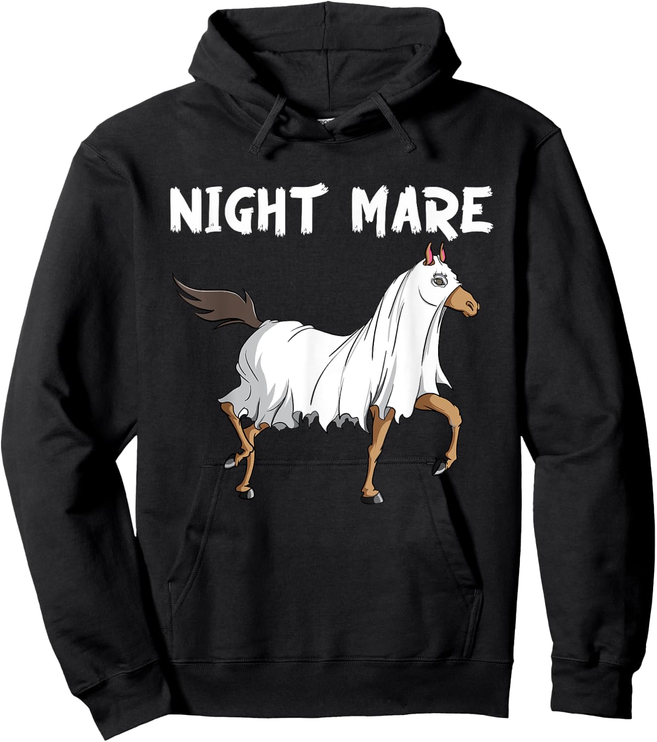 Horse Ghost Night Mare | Equestrian Horse Lover Halloween Hoodie - Hoodie | Black