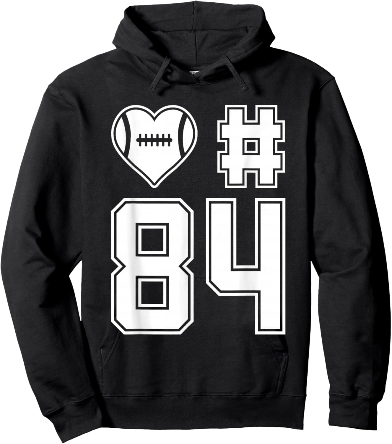 Love & Support Football Player Number 84 Hoodie - Hoodie | Black