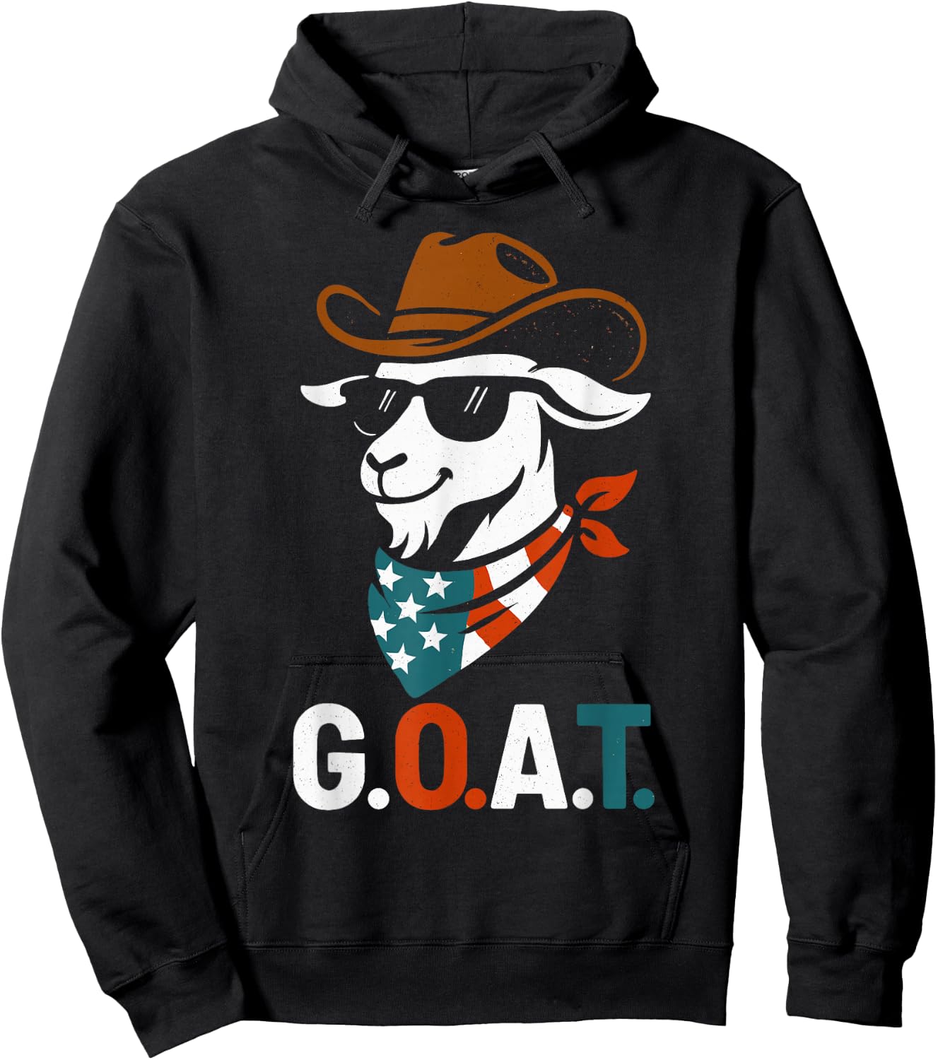 USA 'Merica Goat 4th of July Men Women Kids Funny Patriotic Hoodie - Hoodie | Black