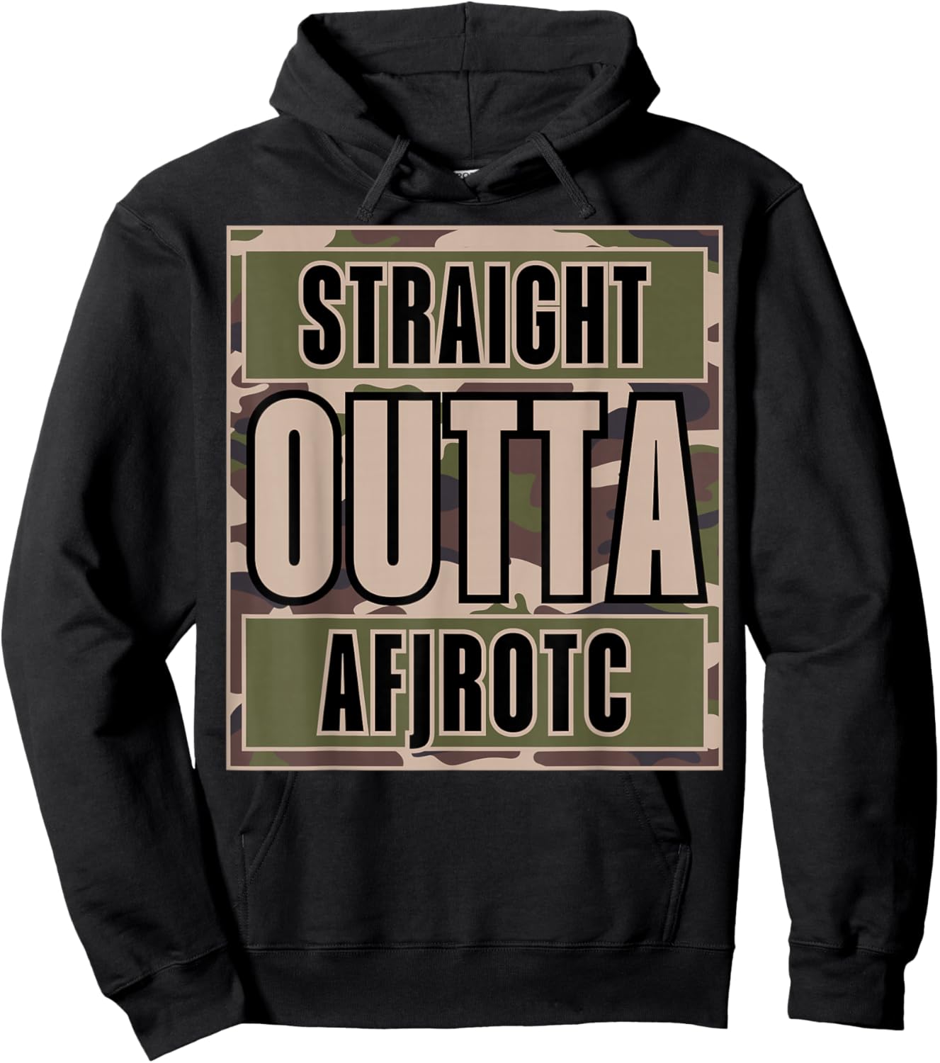 Straight Outta AFJROTC US Junior ROTC Cadet Funny AFJROTC Hoodie - Hoodie | Black