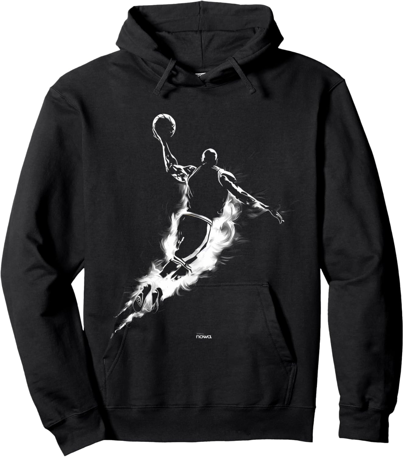 Basketball Hoop Jumping Flying Player Ready for Slam Dunk Hoodie - Hoodie | Black