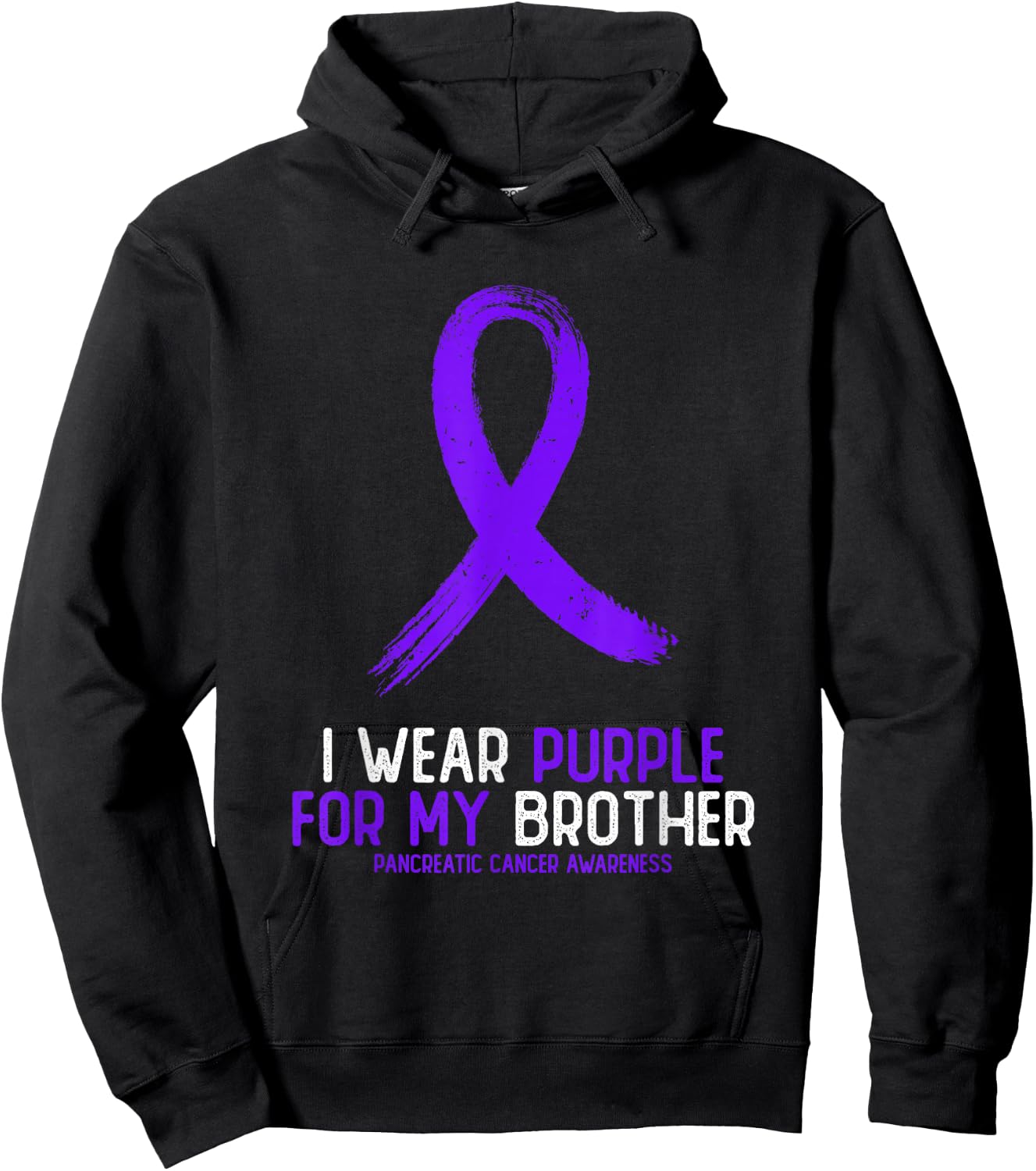 I Wear Purple For My Brother Pancreatic Cancer Awareness Hoodie - Hoodie | Black
