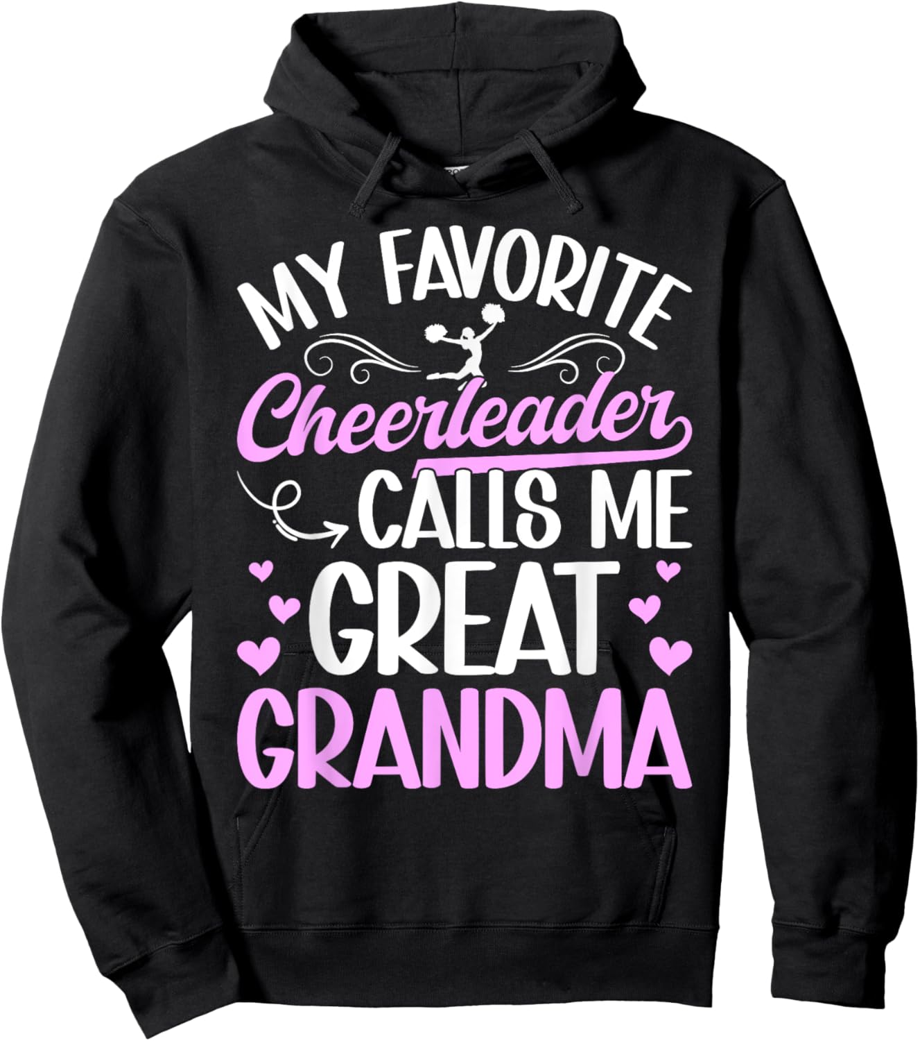 Favorite Cheerleader Great Grandma Cheer Great Grandma Hoodie - Hoodie | Black