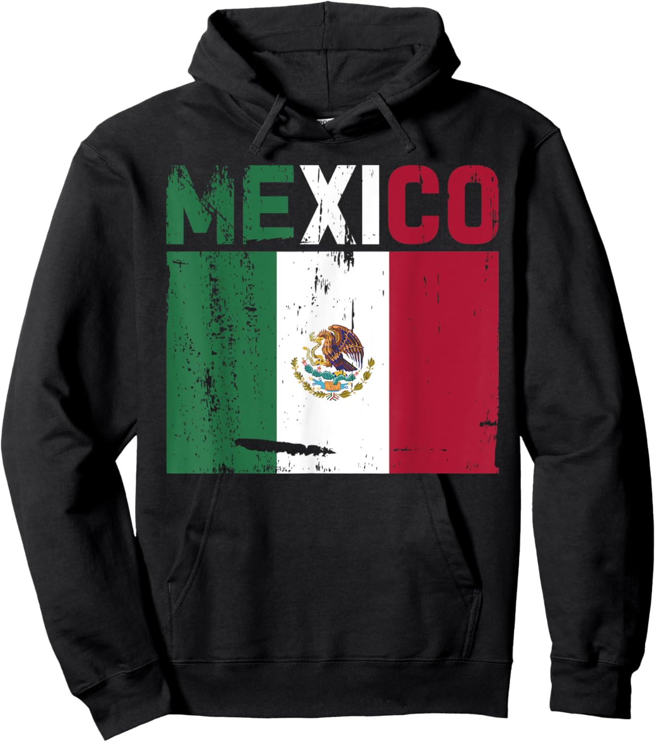 Mexico Vintage Mexican Flag Pride Hat Jersey Hoodie - Hoodie | Black