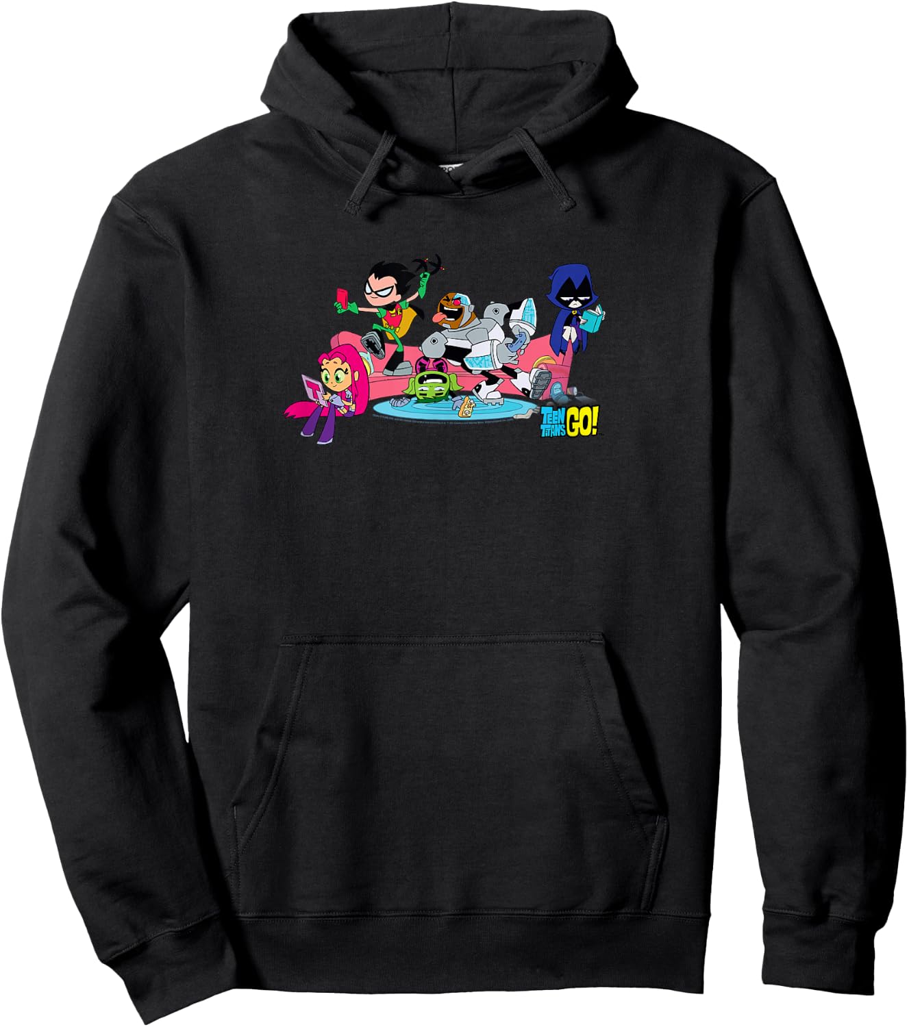 DC Comics Teen Titans Go! Group Shot Sofa Chill Session Hoodie - Hoodie | Black