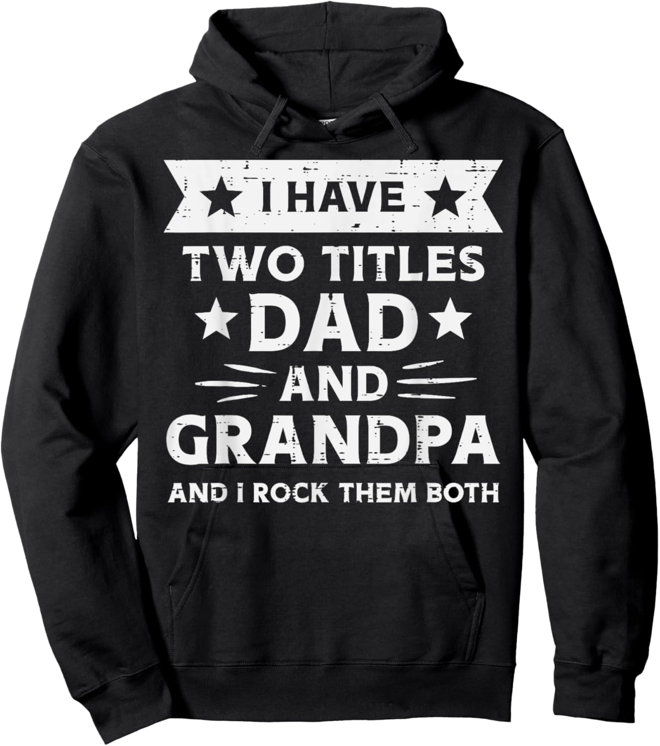 2 Titles Dad Grandpa Funny Fathers Grandparent Day Papa Men Hoodie - Hoodie | Black