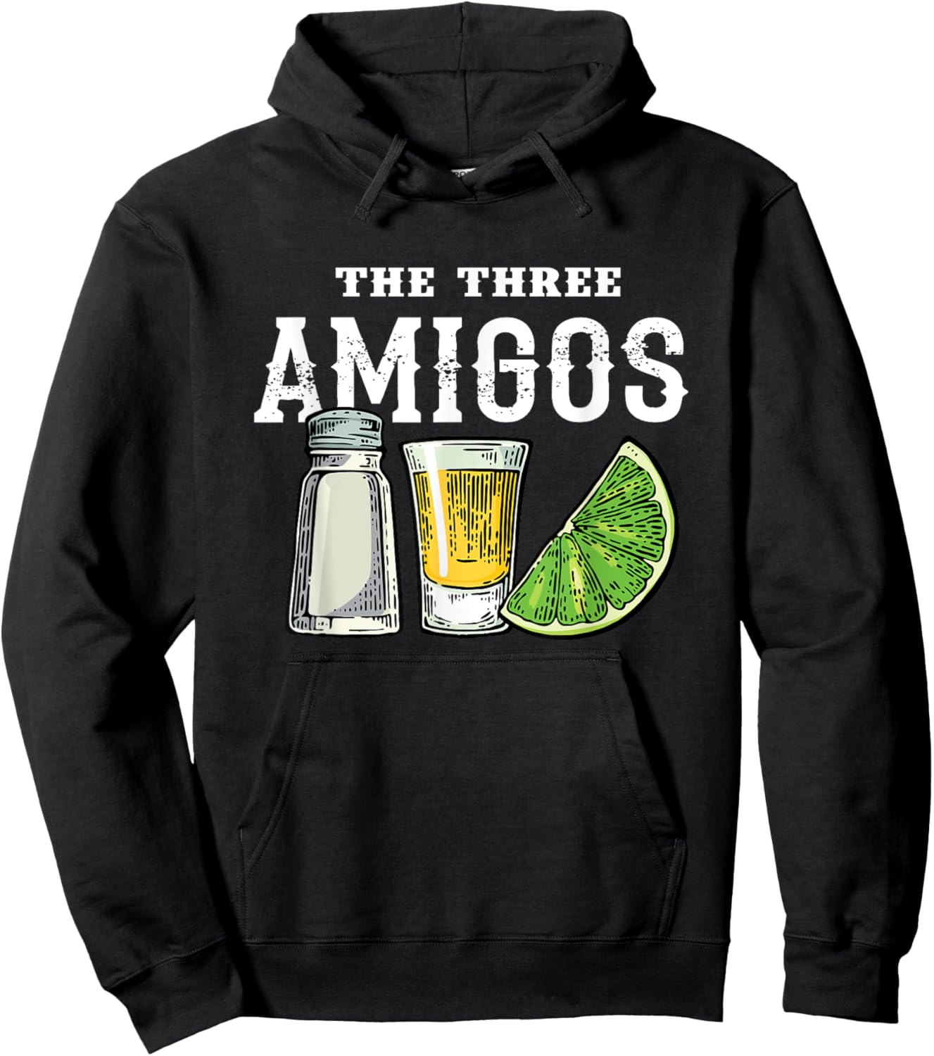 The 3 Three Amigos Tequila Shot Glass Cinco De Mayo Hoodie - Hoodie | Black