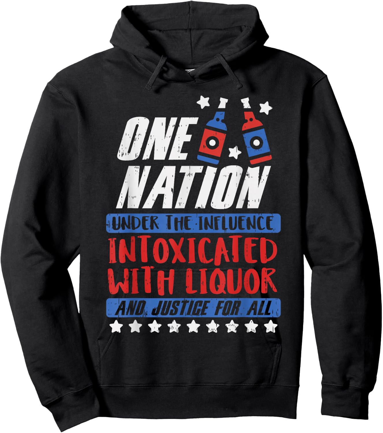 One Nation Liquor Funny USA 4th Of July Party Drinking Team Hoodie - Hoodie | Black