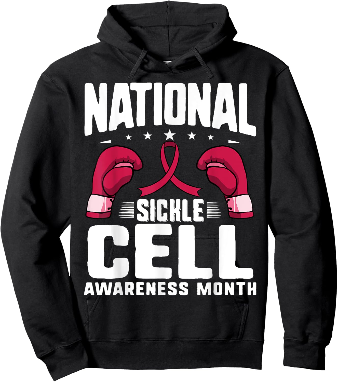 Sickle Cell Awareness Burgundy Ribbon Warrior Support Women Hoodie - Hoodie | Black