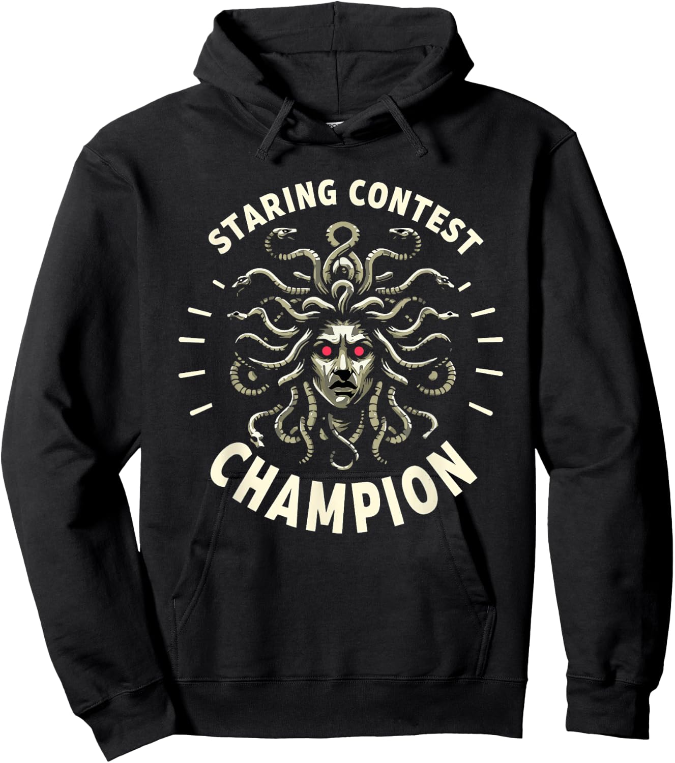 Funny Greek Mythology Staring Contest Medusa Hoodie - Hoodie | Black