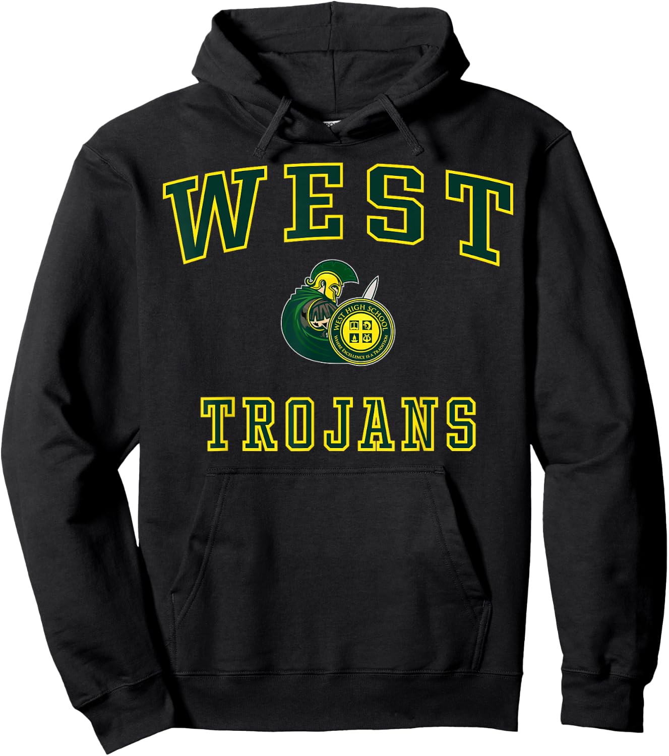 West High School Trojans C1 Hoodie - Hoodie | Black