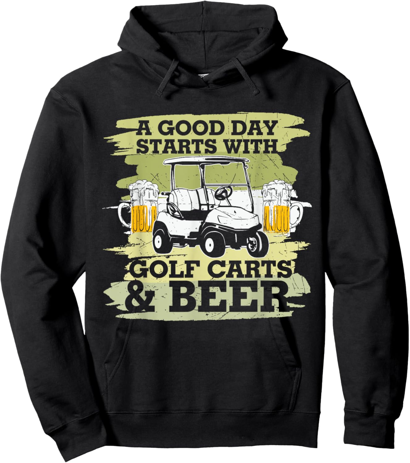 A Good Day Starts With Golf Cart Beer Golfer Hoodie - Hoodie | Black