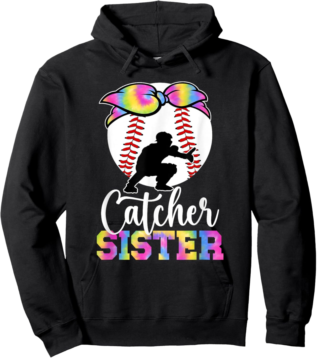 Baseball Catcher Sister Proud Sister Of A Baseball Catcher Hoodie - Hoodie | Black