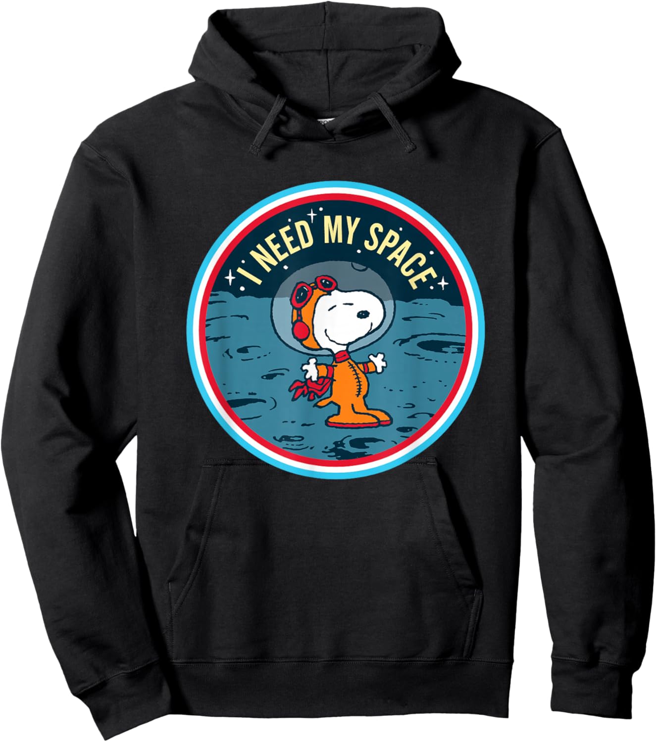 Peanuts Snoopy on the Moon I Need My Space , Blue, S Hoodie - Hoodie | Black