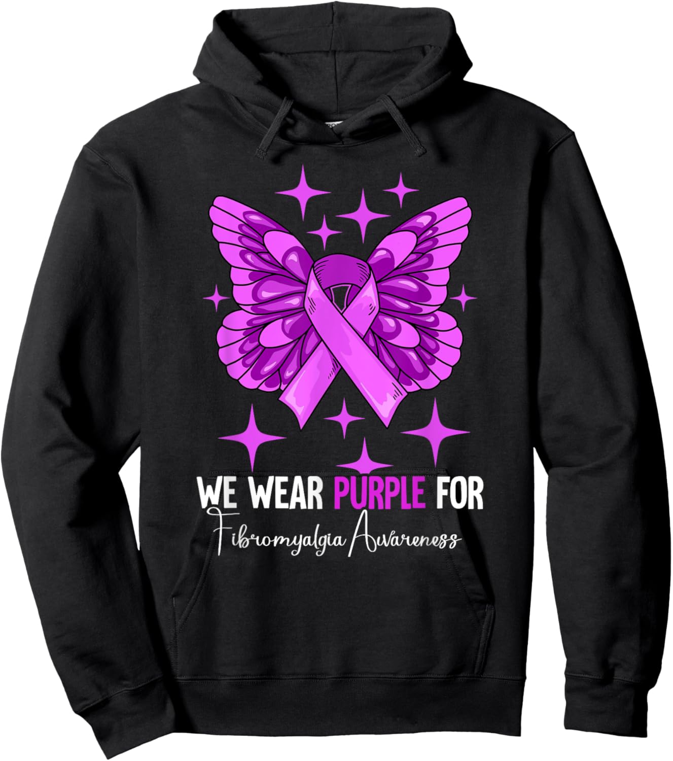 Fibromyalgia Gifts Fibromyalgia Awareness - -Adults, Black, Small, Short Sleeve Hoodie - Hoodie | Black