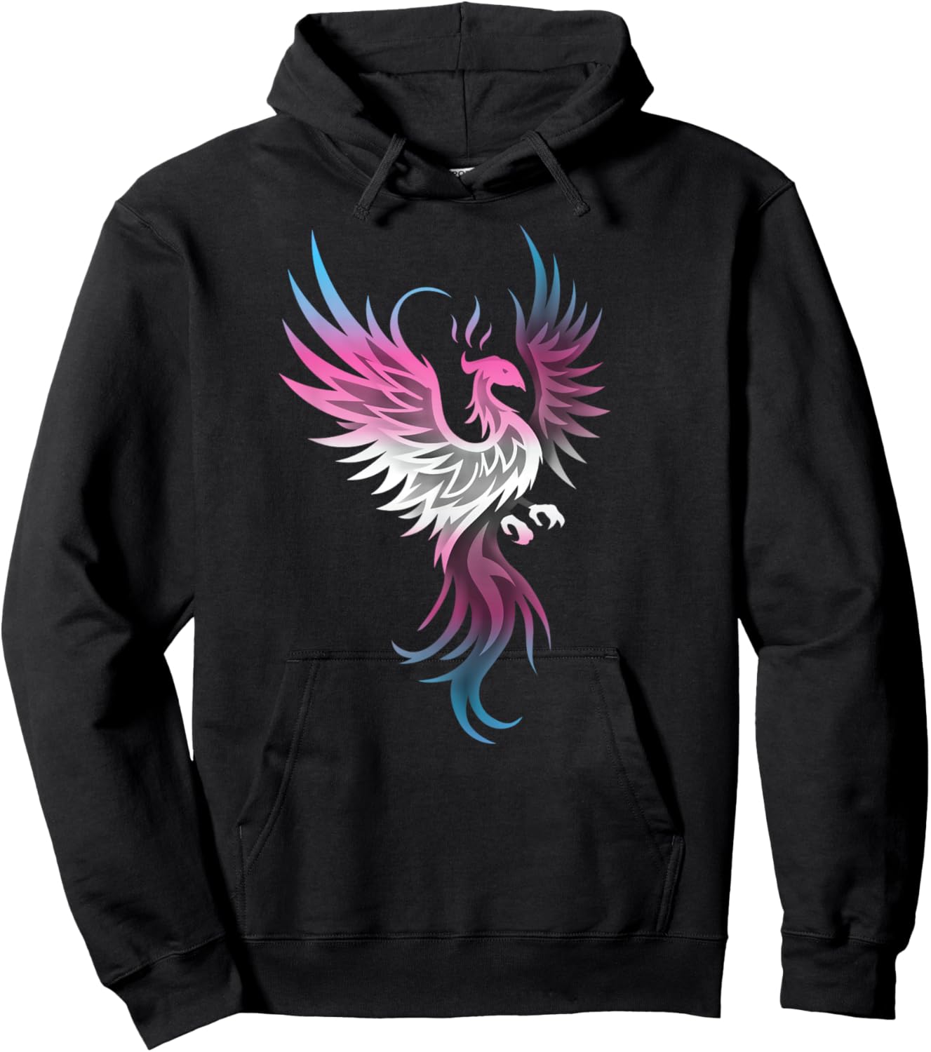 Transgender Phoenix Bird Trans Pride Flag Rising From Ashes Hoodie - Hoodie | Black