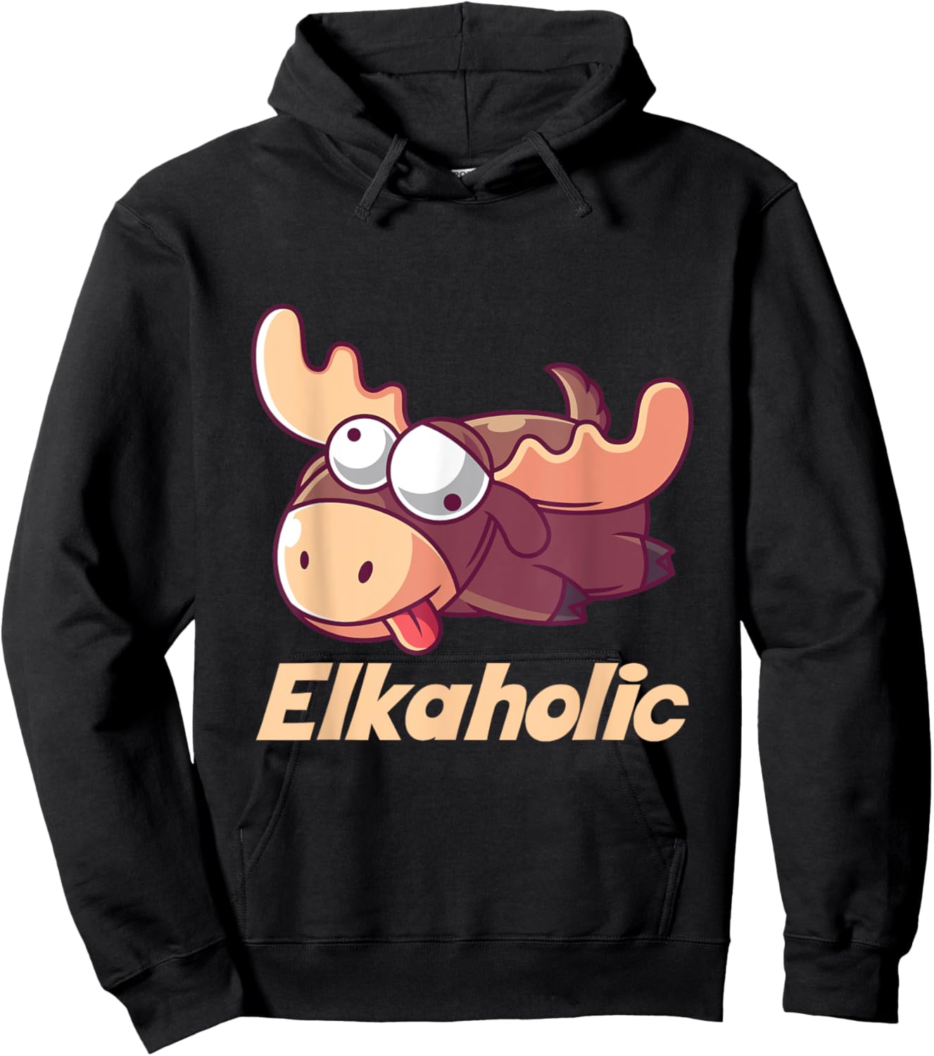 Elkaholic Funny Alcoholic Shirt Hoodie - Hoodie | Black