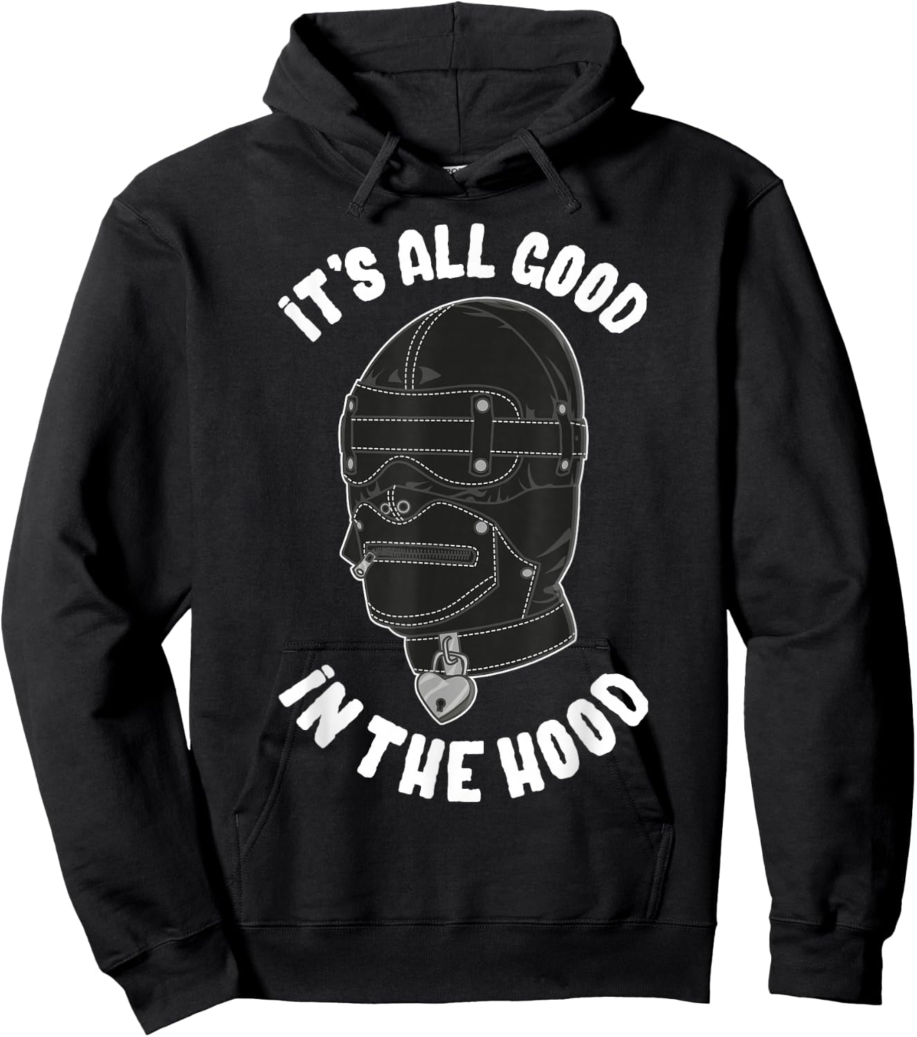 Black Bondage Hood Dungeon Graphic Art - BDSM Lifestyle Art Hoodie - Hoodie | Black
