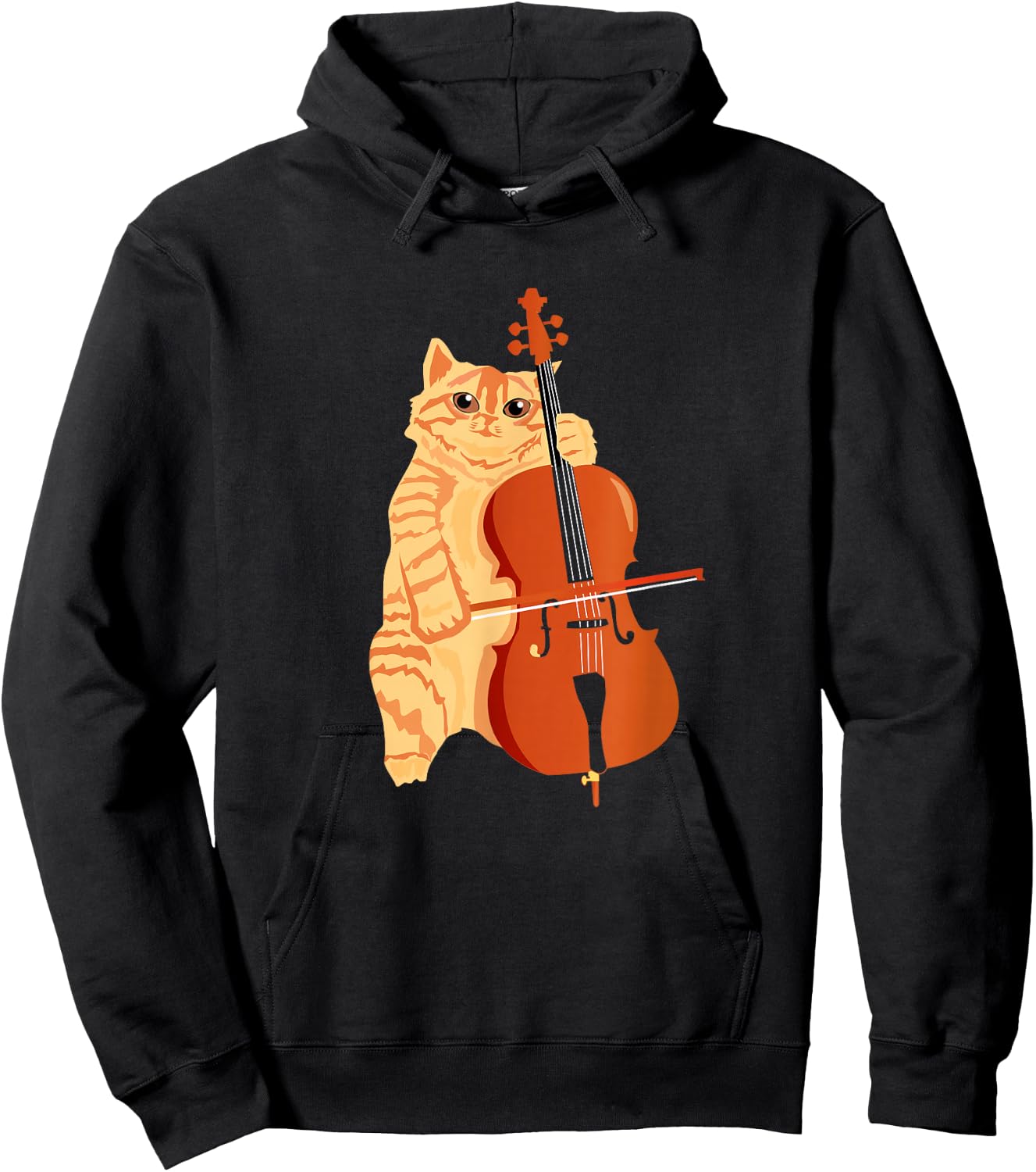 Cello Cat Kitten Bow Instrument Player Shirt Cellist Gift Hoodie - Hoodie | Black