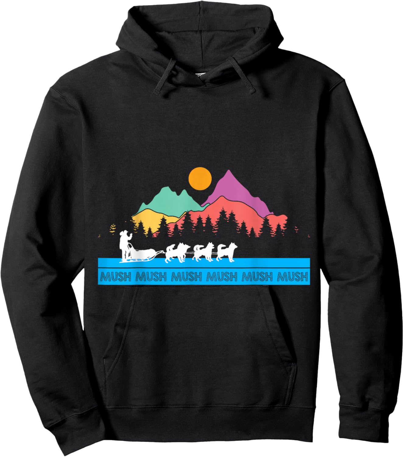 Alaska Sled Dogs Mushing Sled Dog Team Hoodie - Hoodie | Black