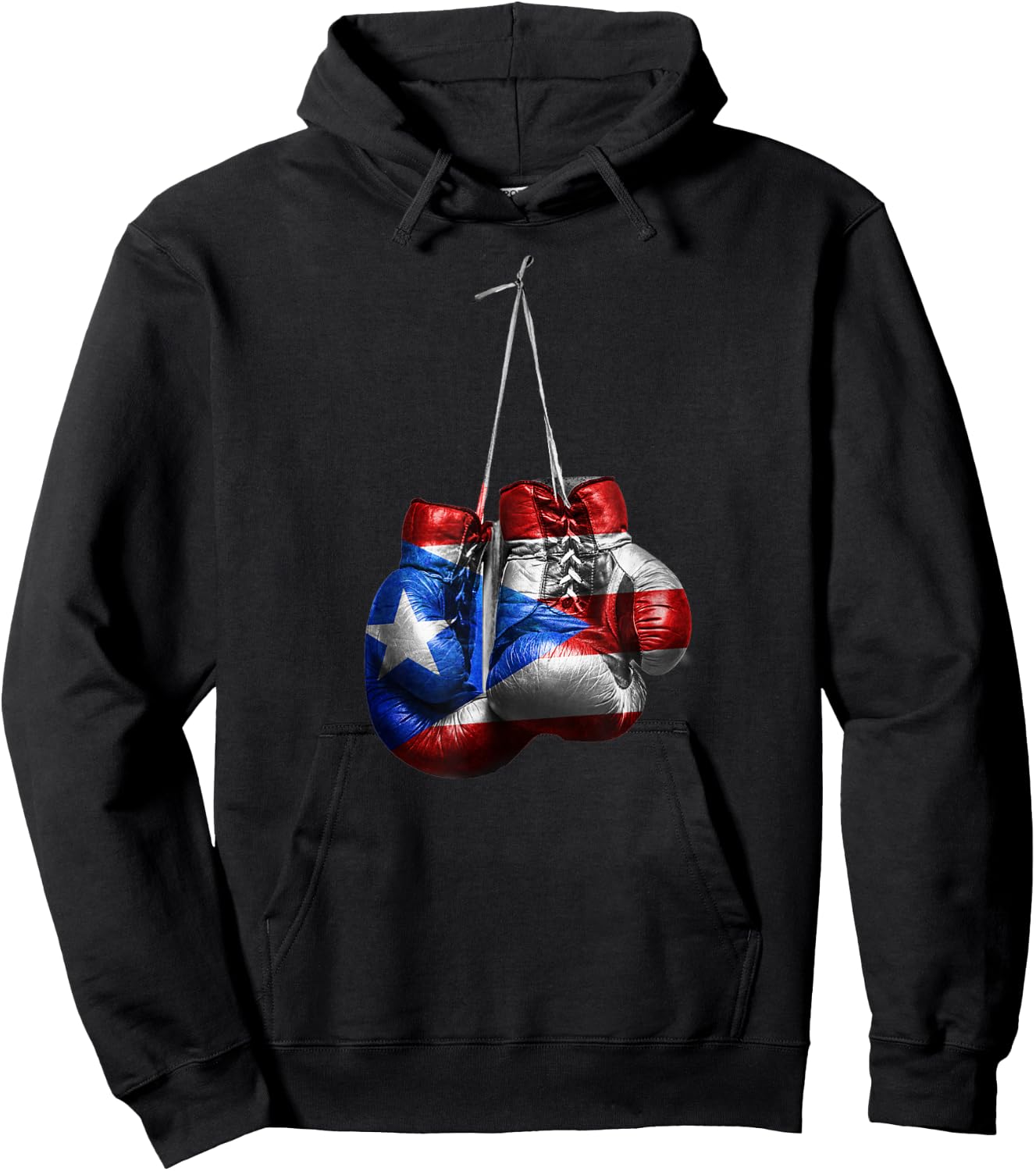 Puerto Rico Vintage Boxing Gloves Hoodie - Hoodie | Black